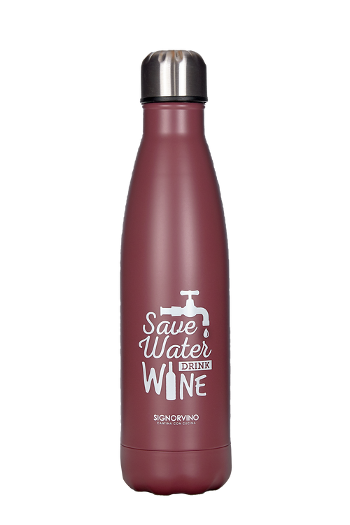 Borraccia "Save water drink wine"