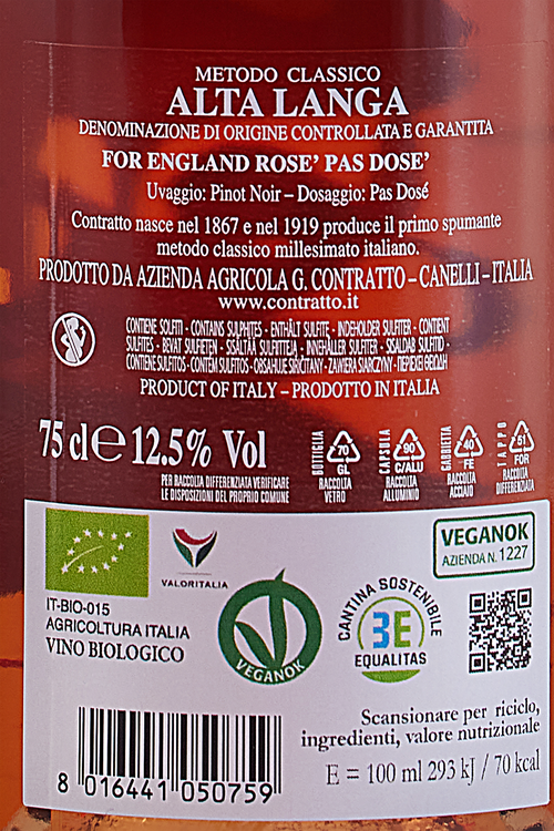 Alta Langa Ros&eacute; Pas Dos&eacute; For England Bio