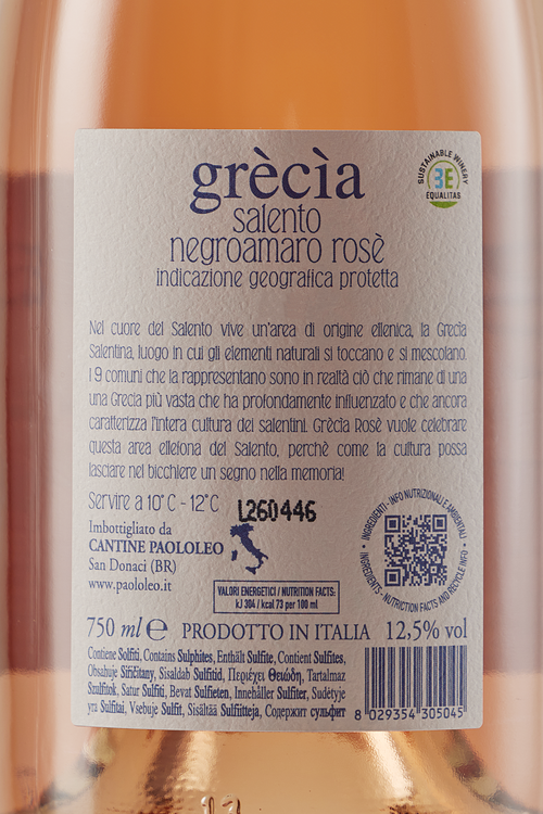 Salento Negroamaro Ros&eacute; Grec&iacute;a