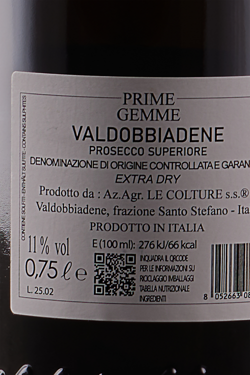 Prosecco Valdobbiadene Superiore Extra Dry Prime Gemme