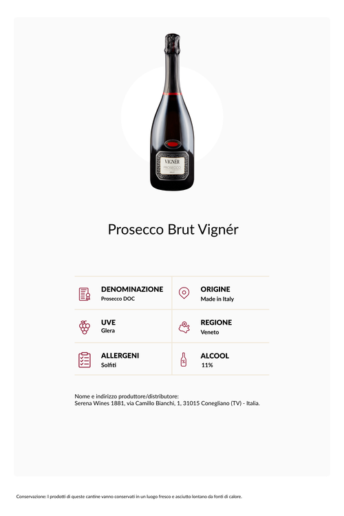 Confezione 6 bottiglie Prosecco Brut Vignér