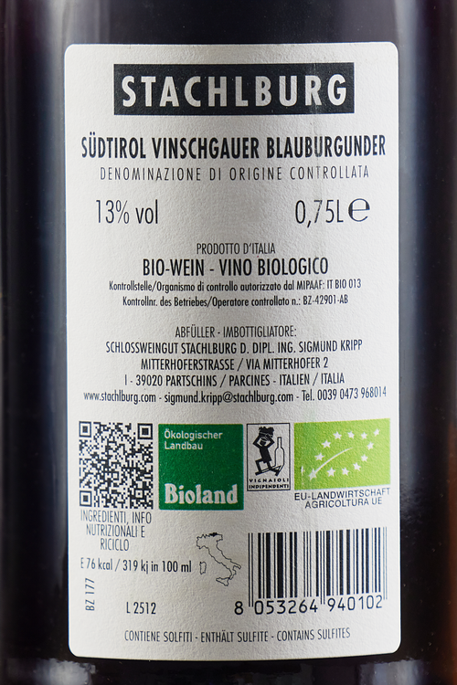 Alto Adige Pinot Nero Vinschgauer Bio