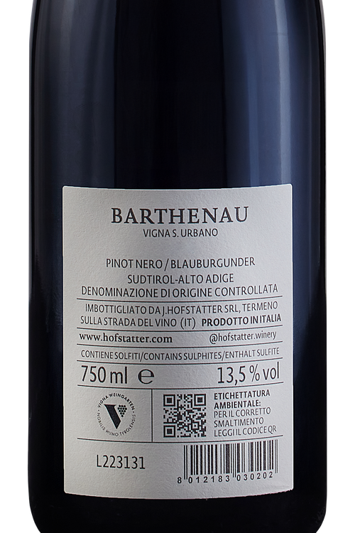 Alto Adige Pinot Nero Barthenau Vigna Sant'Urbano