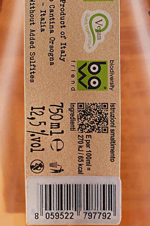 Vsq Brut Nature Pinot Grigio Lunaria Ancestrale Bio