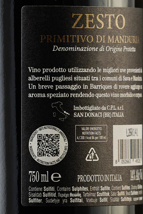 Primitivo Di Manduria Zesto