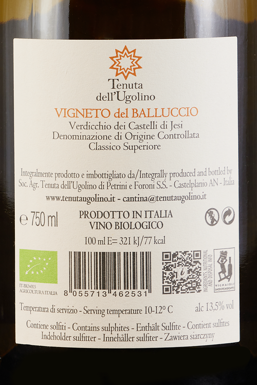 Verdicchio dei Castelli di Jesi Classico Superiore Vigneto del Balluccio Bio