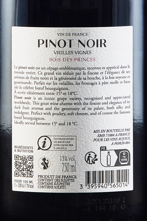 Vin De France Pinot Nero Bois Des Princes