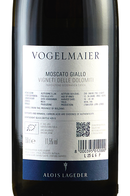 Alto Adige Moscato Giallo Vogelmaier Bio