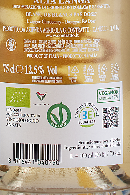 Alta Langa Brut Blanc De Blancs Bio