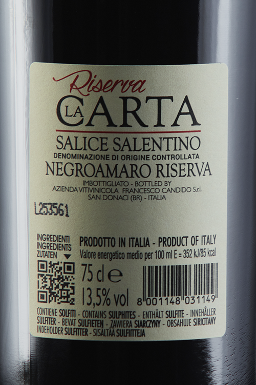 Salice Salentino Riserva La Carta