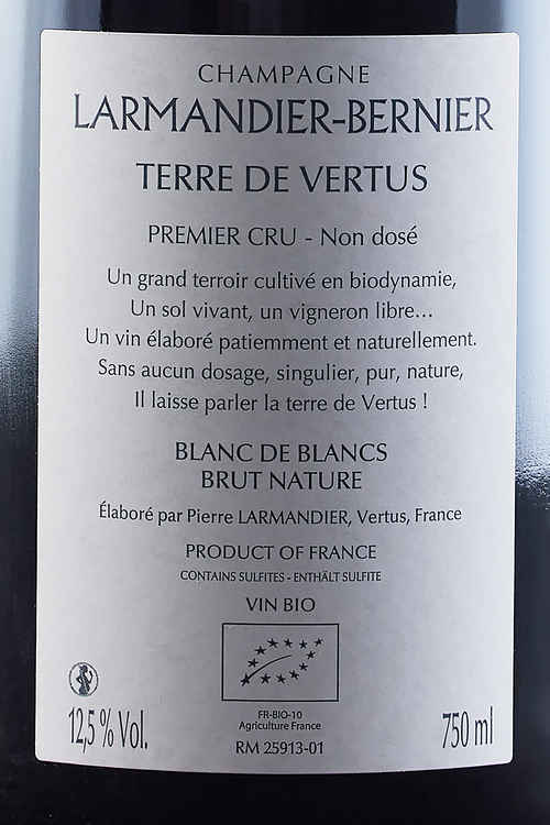 Champagne Premier Cru Terres De Vertus Bio