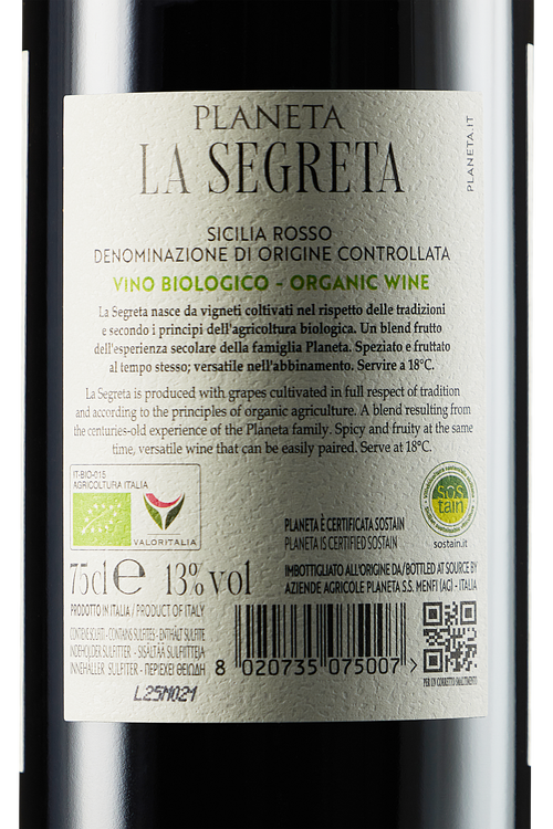 Sicilia Il Rosso La Segreta Bio
