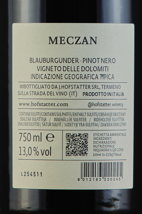 Alto Adige Pinot Nero Meczan