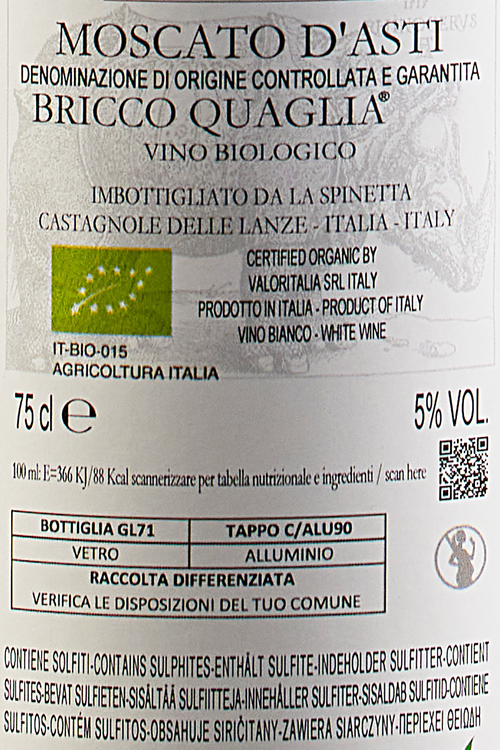 Moscato d'Asti Bricco Quaglia Bio