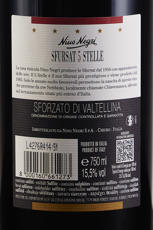Sforzato Di Valtellina 5 Stelle