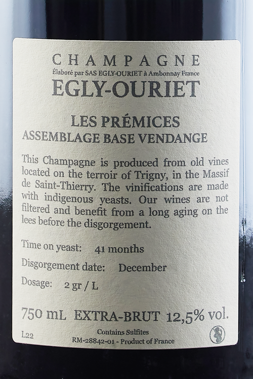 Champagne Extra Brut Les Pr&eacute;mices