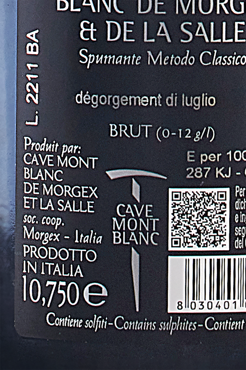 Valle D'Aosta Spumante Brut Blanc Du Blanc