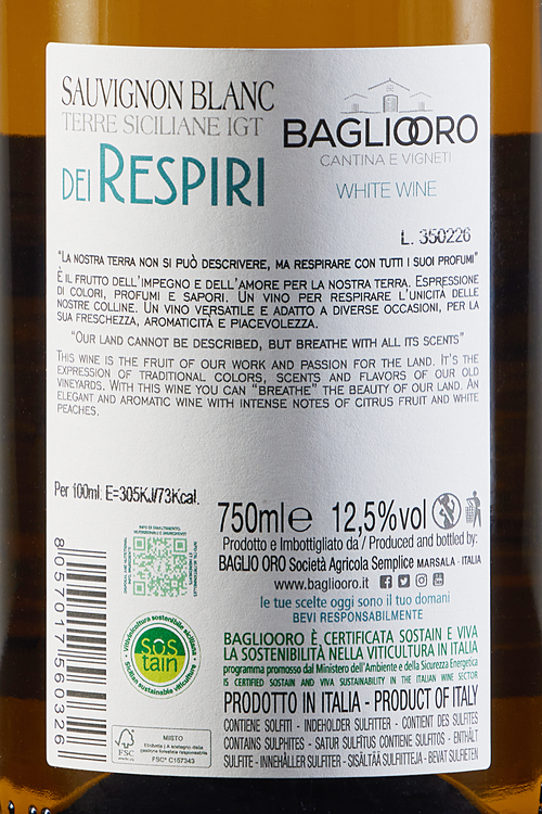 Terre Siciliane Sauvignon Blanc Dei Respiri