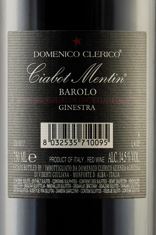 Barolo Ginestra Ciabot Mentin