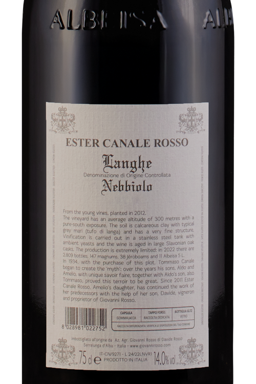 Langhe Nebbiolo Ester Canal Rosso