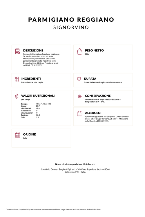 Parmigiano Reggiano 24 months with wooden cutting board