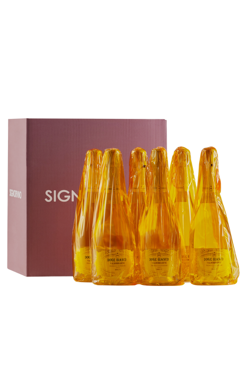 Confezione 6 bottiglie Prosecco Valdobbiadene Superiore Brut Doge Bianco Velina