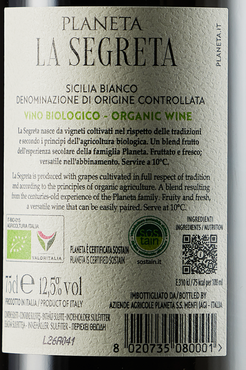 Sicilia Bianco La Segreta Bio