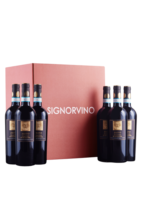 Confezione 6 bottiglie Primitivo di Manduria Zesto