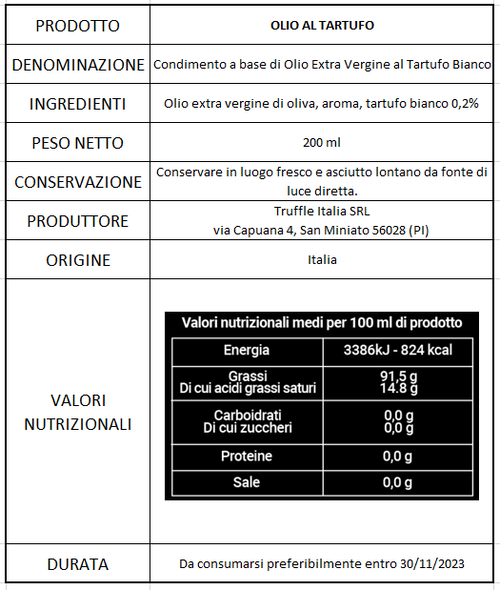 Olio al tartufo