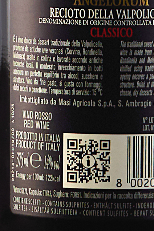 Recioto Classico della Valpolicella Angelorum