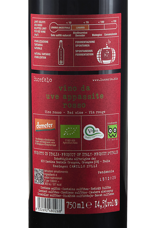 Rosso Bucefalo Vino Da Uve Appassite Lunaria