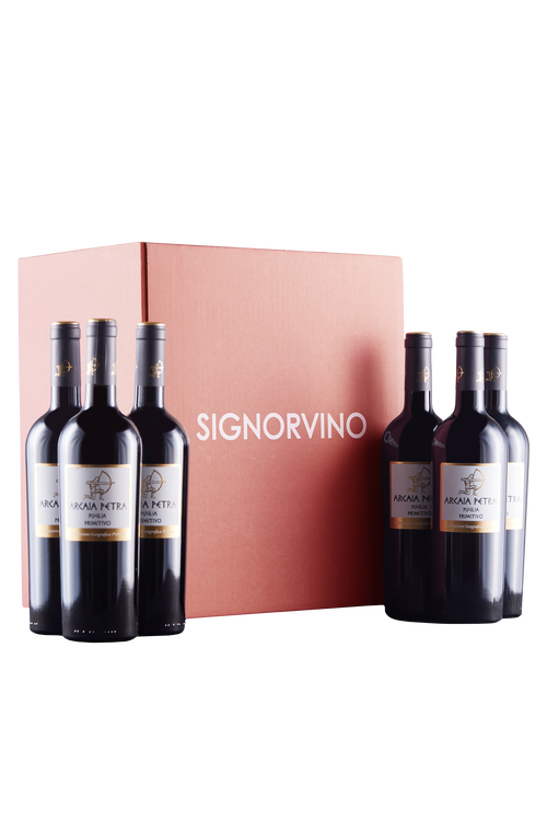 Confezione 6 bottiglie Puglia Primitivo Arcaia Petra