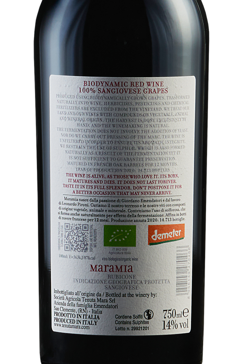 Rubicone Sangiovese Maramia bio