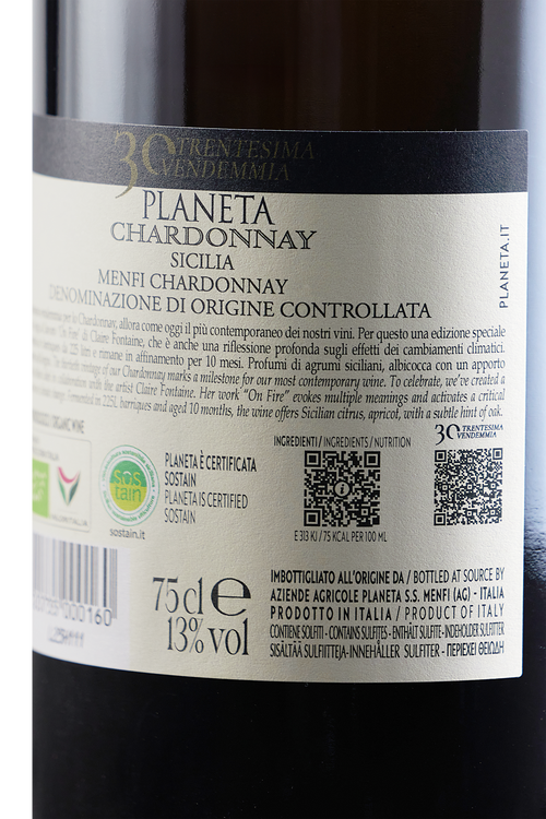 Menfi Chardonnay 30&deg; Vendemmia On Fire bio