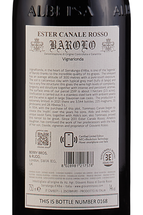 Barolo Vignarionda Ester Canal Rosso