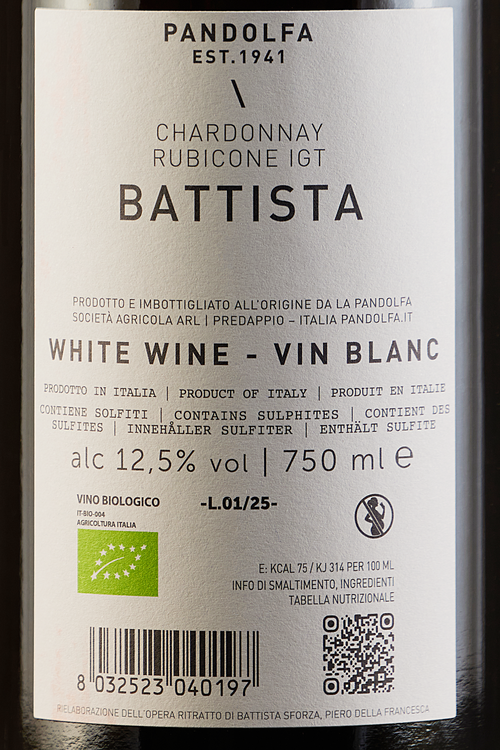 Rubicone Chardonnay Battista Bio