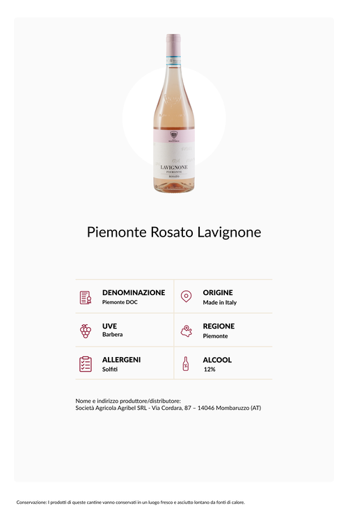 Confezione 6 bottiglie Piemonte Rosato Lavignone