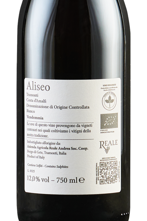 Costa d'Amalfi Tramonti Bianco Aliseo bio