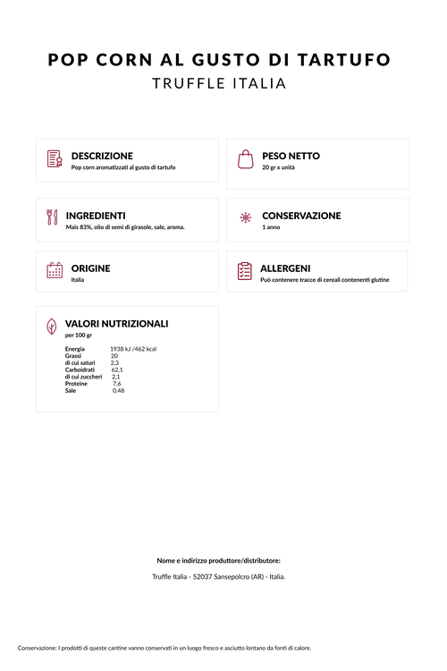 Pop corn al gusto tartufo