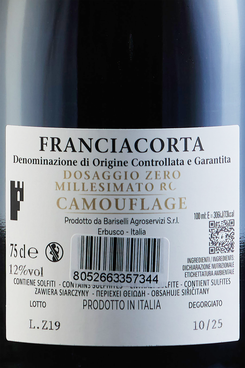 Franciacorta Dosaggio Zero Millesimato Camouflage