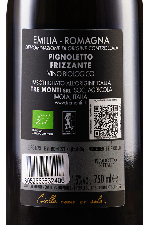 Colli Bolognesi Pignoletto Frizzante Bio
