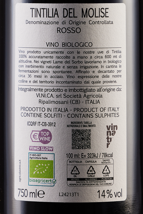 Tintilia del Molise Lame del Sorbo Bio