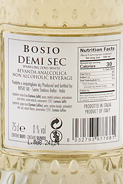 Sparkling Zero Demi Sec Bianco Alcohol Free