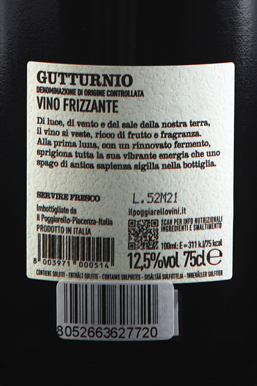 Gutturnio Dei Colli Piacentini Frizzante Spago