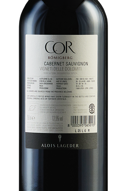 Alto Adige Cabernet Sauvignon Cor Römigberg bio